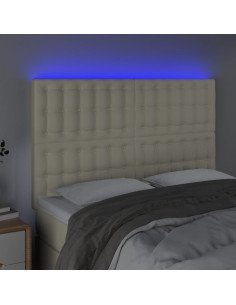 Testiera a LED Crema 144x5x118/128 cm in Similpelle 2