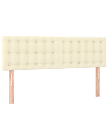 Testiera Crema a LED 144x5x78/88 cm in Similpelle