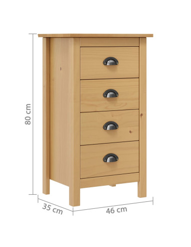 Credenza Hill 46x35x80 cm Legno Massello di Pino