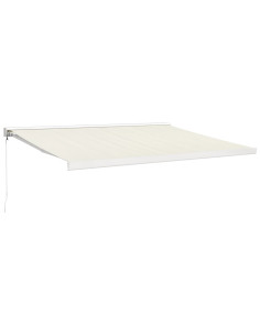 Tenda da Sole Retrattile Crema 4,5x3 m in Tessuto e Alluminio