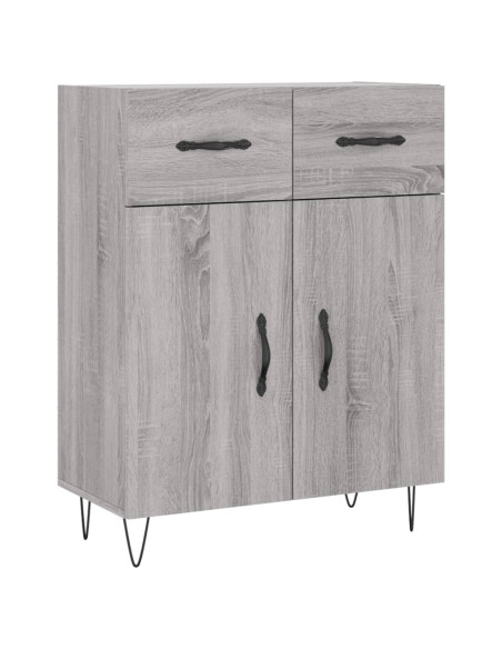 Credenza Grigio Sonoma 69,5x34x180 cm in Legno Multistrato