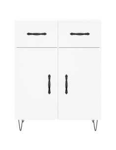 Credenza Bianca 69,5x34x180 cm in Legno Multistrato 2