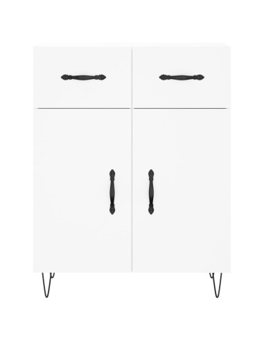 Credenza Bianca 69,5x34x180 cm in Legno Multistrato