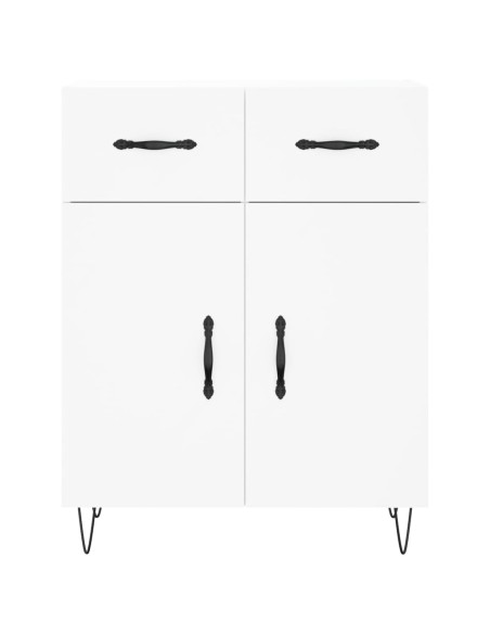 Credenza Bianca 69,5x34x180 cm in Legno Multistrato