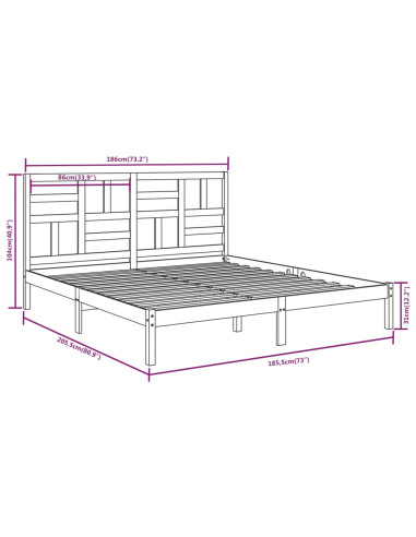 Giroletto Bianco in Legno Massello 180x200 cm Super King