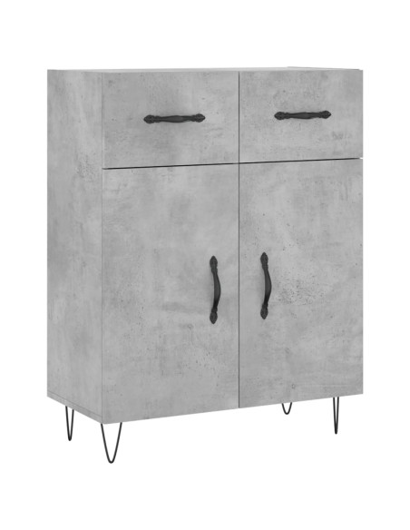 Credenza Grigio Cemento 69,5x34x180 cm in Legno Multistrato