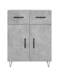 Credenza Grigio Cemento 69,5x34x180 cm in Legno Multistrato 2