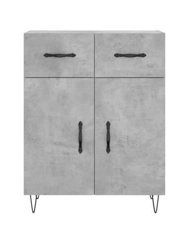 Credenza Grigio Cemento 69,5x34x180 cm in Legno Multistrato