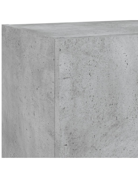 Mobili TV a Muro con LED 5pz Grigio Cemento Legno Multistrato