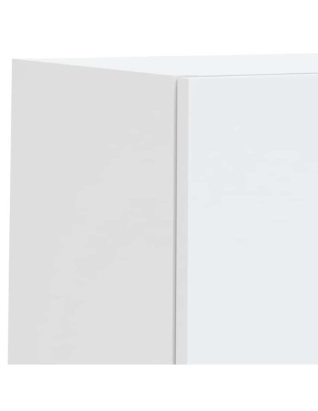 Mobili TV a Muro con LED 6pz Bianchi in Legno Multistrato