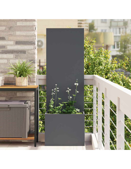 Vaso da Giardino con Pannello Decorativo Antracite 50 x 140 cm