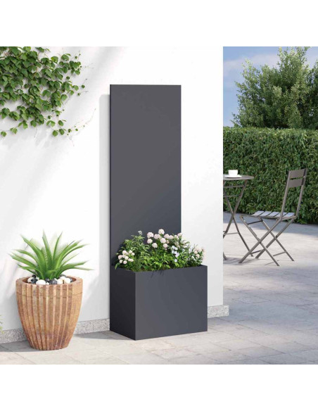 Vaso da Giardino con Pannello Decorativo Antracite 50 x 140 cm