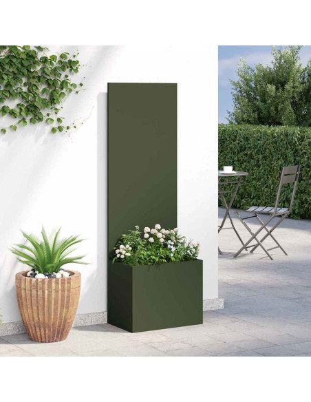 Vaso da Giardino con Pannello Decorativo Oliver verde