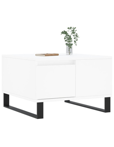 Tavolino da Salotto Bianco 55x55x36,5 cm in Legno Multistrato