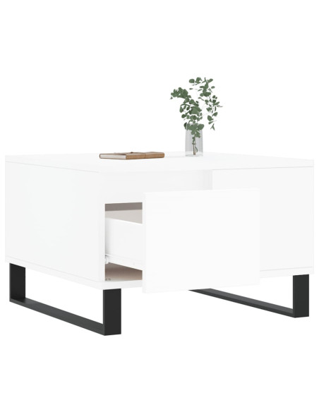 Tavolino da Salotto Bianco 55x55x36,5 cm in Legno Multistrato