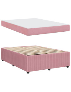 Struttura del letto con materasso Rosa 160 x 200 cm Tessuto