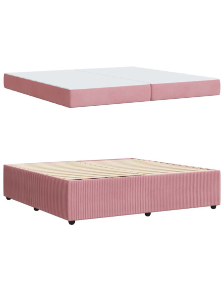 Struttura del letto con materasso Rosa 200 x 200 cm Tessuto