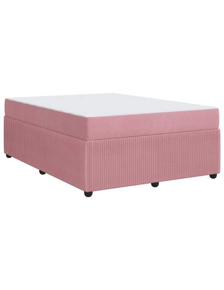 Struttura letto con materasso Rosa 160 x 200 cm Velluto