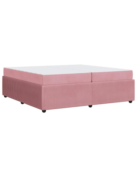 Struttura letto con materasso Rosa 200 x 200 cm Velluto