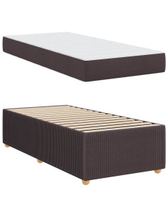 Struttura del letto Marrone Scuro 90 x 190 cm Tessuto