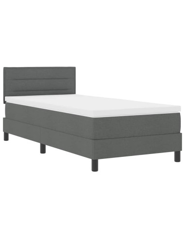 Letto a molle con materasso Grigio scuro 80 x 200 cm Tessuto