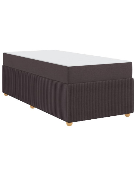 Struttura letto con materasso Marrone scuro 90 x 190 cm Tessuto