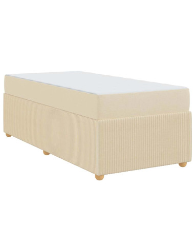 Struttura del letto con materasso Crema 90 x 190 cm Tessuto