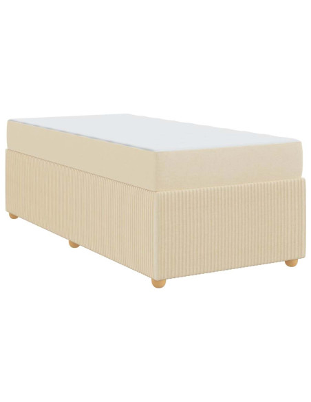 Struttura del letto con materasso Crema 90 x 190 cm Tessuto