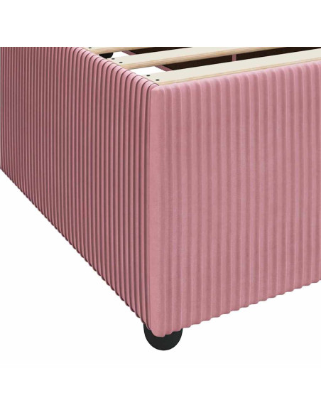 Struttura letto con materasso Rosa 100 x 200 cm Velluto