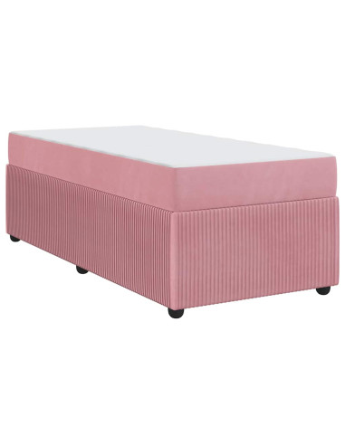 Struttura del letto con materasso Rosa 100 x 200 cm Tessuto