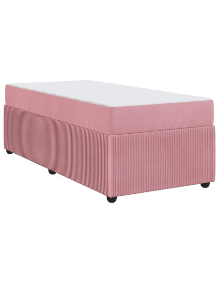 Struttura del letto con materasso Rosa 100 x 200 cm Tessuto