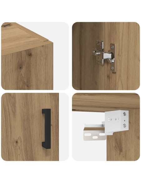 Armadi da Muro 2 pcs rovere artigianale 69.5 x 34 x 90 cm