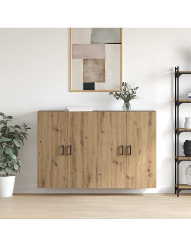 Mobiletto a muro 2 pcs Rovere artigianale 69,5 x 34 x 90 cm