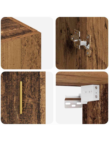 Armadi da Muro 2 pcs Legno vecchio 69.5 x 34 x 90 cm