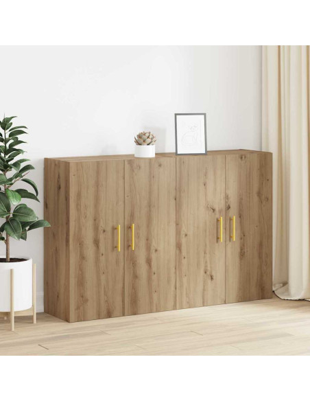 Mobiletto a muro 2 pcs Rovere artigianale 69,5 x 34 x 90 cm