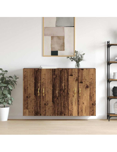 Mobiletto a muro 2 pcs Legno vecchio 69,5 x 34 x 90 cm