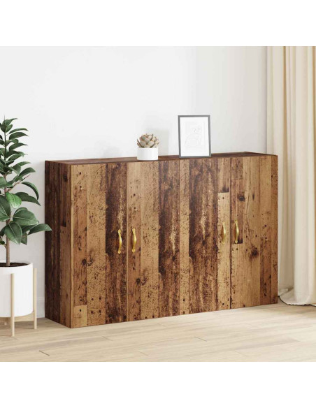 Mobiletto a muro 2 pcs Legno vecchio 69,5 x 34 x 90 cm