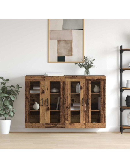 Armadi da Muro 2 pcs Legno vecchio 69.5 x 34 x 90 cm
