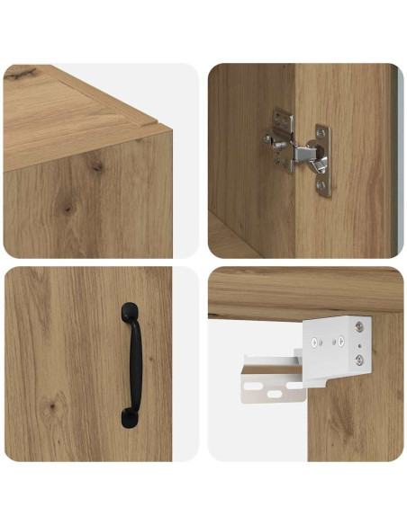 Armadi da Muro 2 pcs rovere artigianale 69.5 x 34 x 90 cm