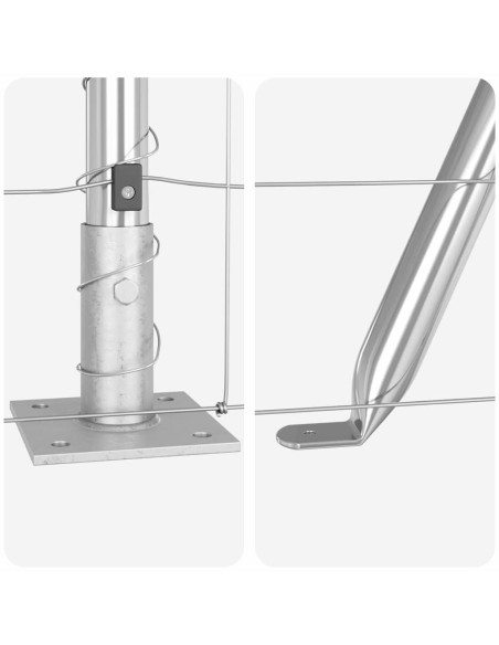 Palo della recinzione Zincato 25 x 1,6 m Acciaio