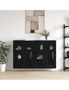 Armadi da Muro 2 pcs Rovere nero 69,5 x 34 x 90 cm 2