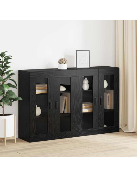 Armadi da Muro 2 pcs Rovere nero 69.5 x 34 x 90 cm