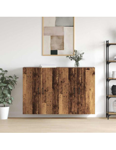 Mobiletto a muro 2 pcs Legno vecchio 69,5 x 34 x 90 cm 2