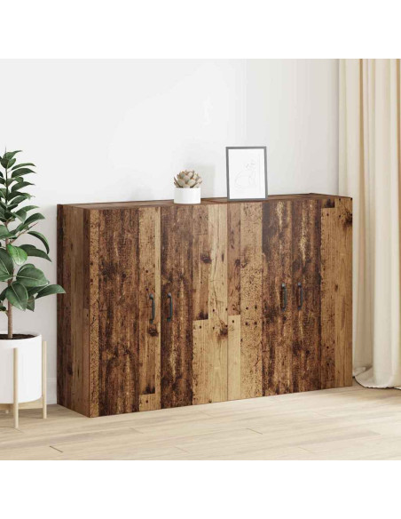 Mobiletto a muro 2 pcs Legno vecchio 69,5 x 34 x 90 cm