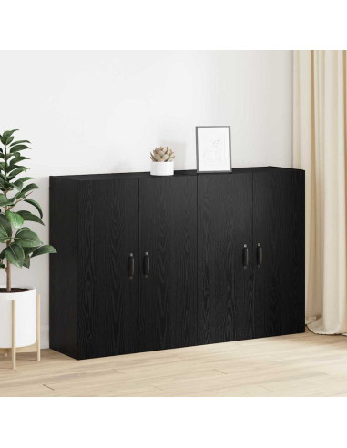 Mobiletto a muro 2 pcs Rovere Nero 69,5 x 34 x 90 cm