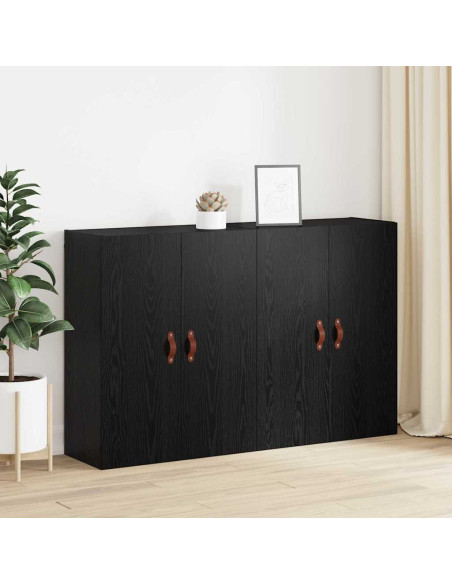 Mobiletto a muro 2 pcs Rovere Nero 69,5 x 34 x 90 cm