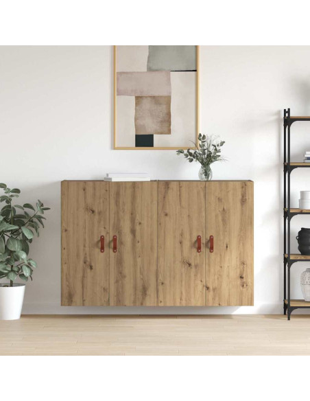 Mobiletto a muro 2 pcs Rovere artigianale 69,5 x 34 x 90 cm