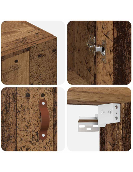 Armadi da Muro 2 pcs Legno vecchio 69.5 x 34 x 90 cm