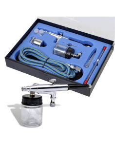 Set Aerografo con Barattolo di Vetro Ugelli 0,2 / 0,3 / 0,5 mm