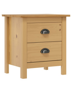 Comodini Hill Grigi 2 pz 46x35x49,5 cm Legno Massello di Pino